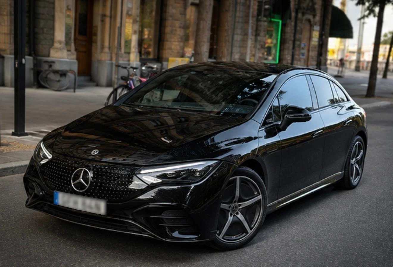 Mercedes EQE 350+ 4MATIC business class taxi in Stockholm — photo 1